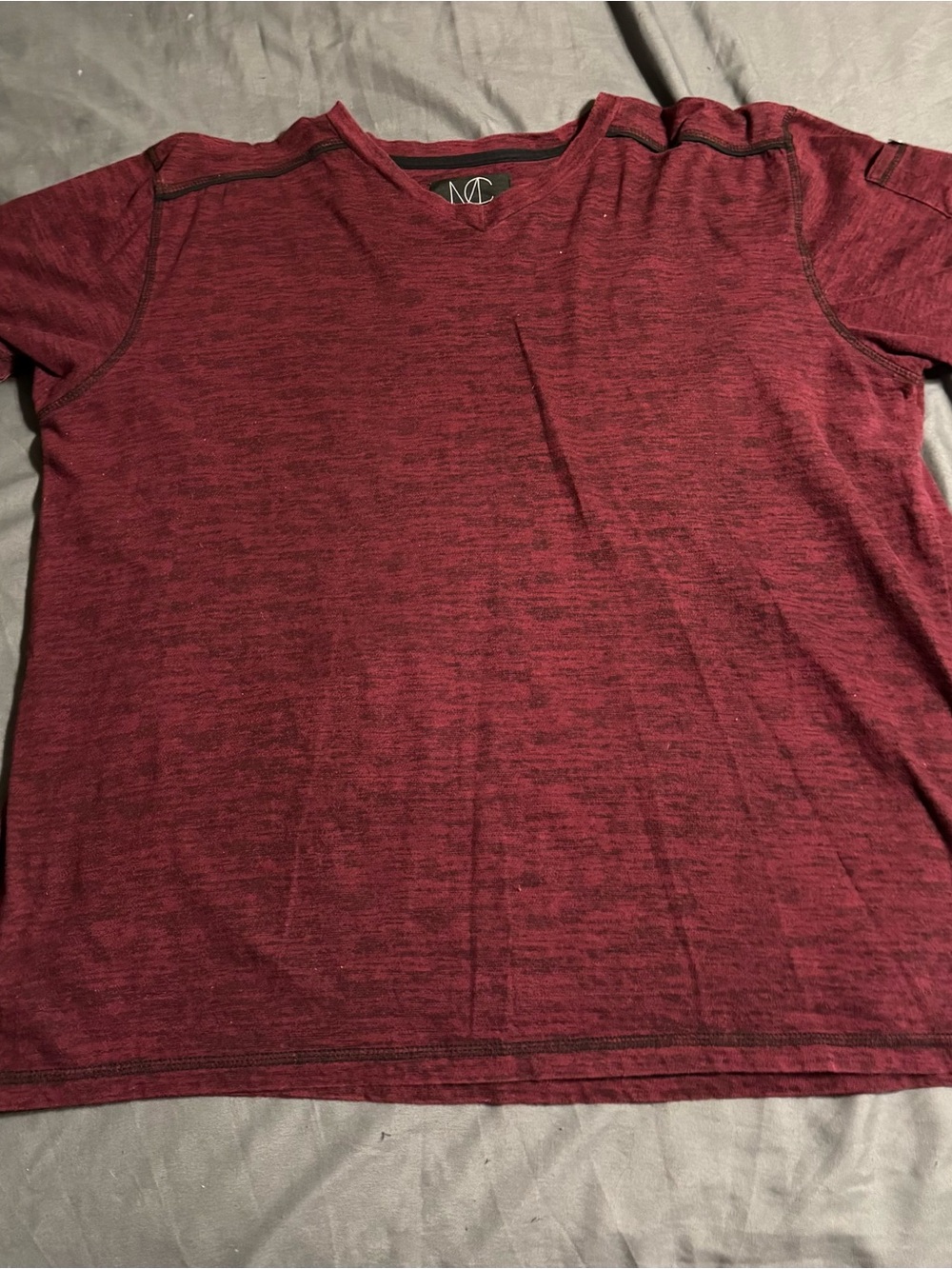 Modern Culture Men’s XL Burgundy Short Sleeve T-Shirt Contrast Stitch Pocket